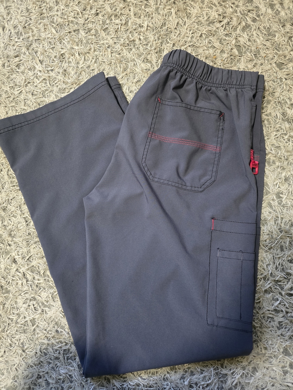 Carhartt Scrub Pants Womens Grey Pink Cargo Medical Nursing Uniform Bottoms - Picture 2 of 2